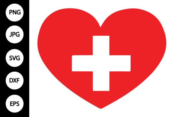 Heart Medical Cross SVG for Graphics & Crafts