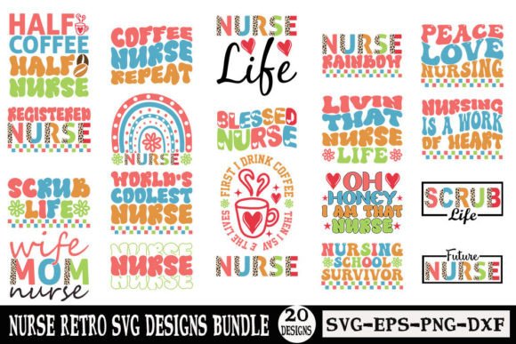 Nurse Retro SVG Bundle for Crafts & Graphics