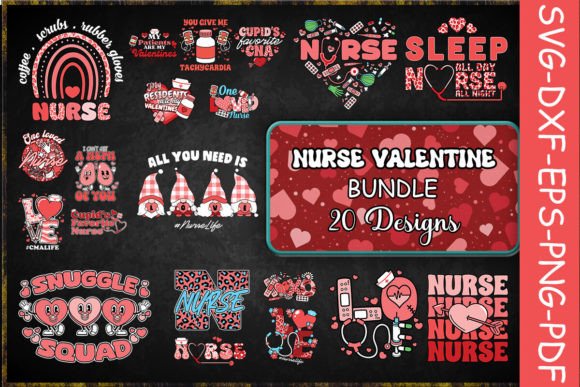 Nurse Valentine SVG Bundle: Graphics for Crafts