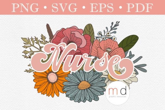 Pink Floral Daisy Nurse SVG: Graphics for Crafts