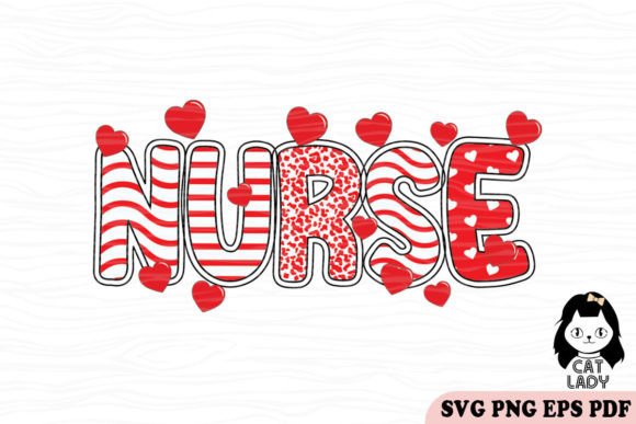 Plaid Nurse Valentine Graphics for Crafts