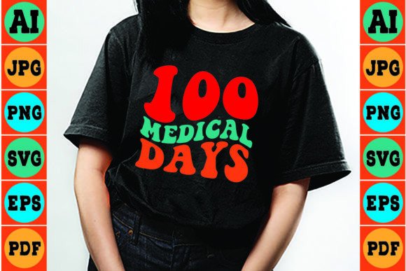 Retro 100 Medical Days Svg: Graphics for Crafts