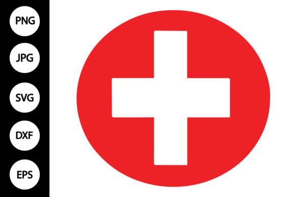 Round Medical Cross SVG for Graphics and Crafts