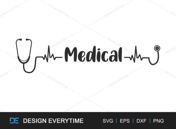 Stethoscope Life Line SVG: Graphics for Crafts