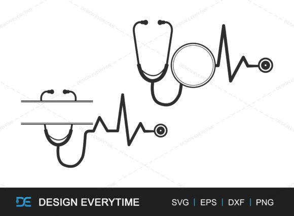 Stethoscope Monogram SVG: Graphics for Crafts
