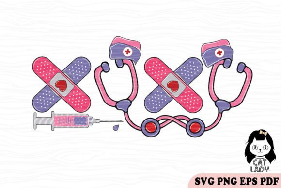 Xoxo Nurse Valentine Graphics for Crafts